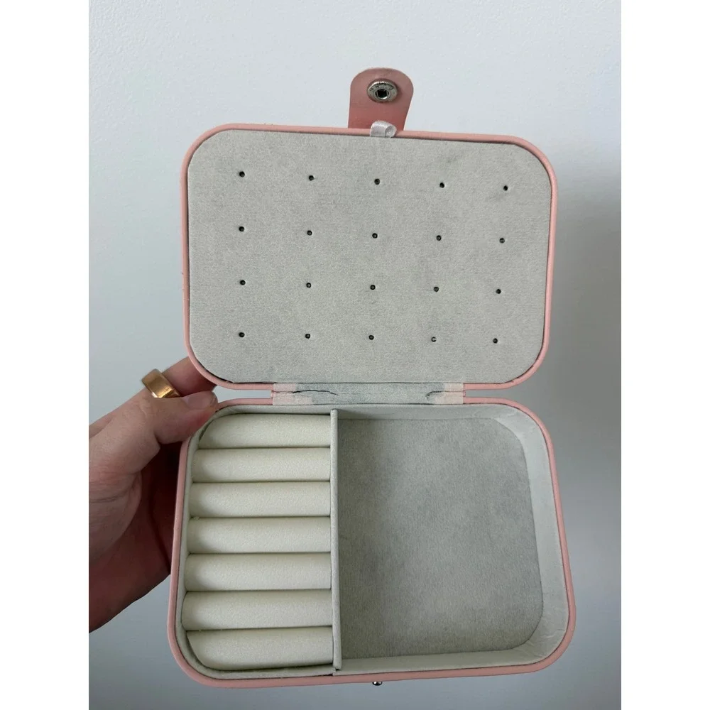 Pink Jewelry Box Organizer – Multi-Compartment Storage